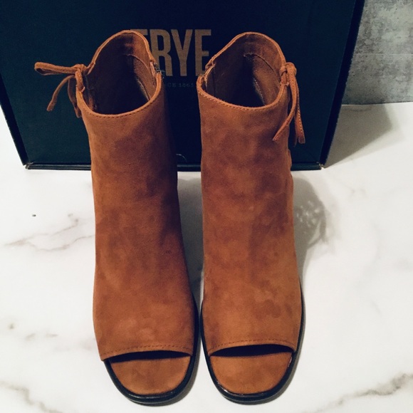 Frye Amy Side Ghillie Open Toe Ankle Boots 9.5 - Picture 4 of 9